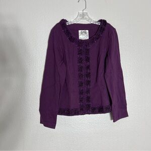 Nick & Mo Exclusive Collection Purple Long Sleeve Top Size L
